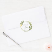  Lemon en Greenery Wedding Ronde Sticker (Envelop)