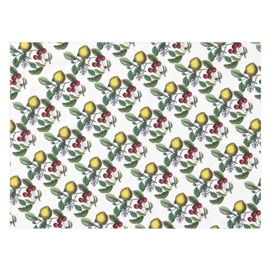 Lemon en kersen, botanische tafellakens tafelkleed (Voorkant (Horizontaal))