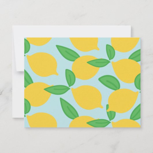 Lemon en Leaves Pattern Persoonlijke Notitiekaart Notitiekaartje (Achterkant)