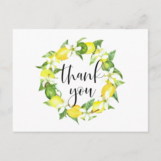Lemon en Lemon Blossom Zomer Dank u Briefkaart (Voorkant)