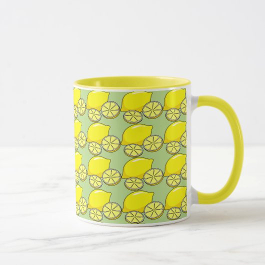 Lemon en Lime Green Coffee Cup Mok (Rechts)