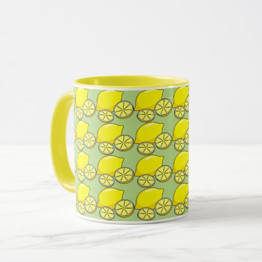 Lemon en Lime Green Coffee Cup Mok (Voorkant links)