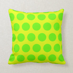 Lemon en Lime Green Polka Dots Kussen
