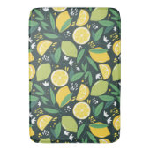 Lemon en Limes Vruchtpatroon in groen en geel Badmat (Voorkant Verticaal)