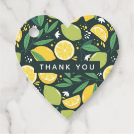 Lemon en Limes Vruchtpatroon in groen en geel Bedankjes Labels