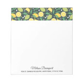 Lemon en Limes Vruchtpatroon in groen en geel Notitieblok (Voorkant)