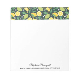 Lemon en Limes Vruchtpatroon in groen en geel Notitieblok