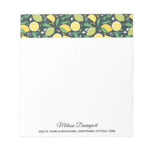 Lemon en Limes Vruchtpatroon in groen en geel Notitieblok