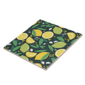 Lemon en Limes Vruchtpatroon in groen en geel Tegeltje (Zijkant)