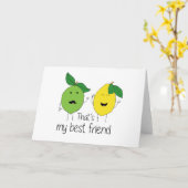 Lemon en Limoen Best Friends BFF Lemon Art Besties Kaart (Gele Bloem)