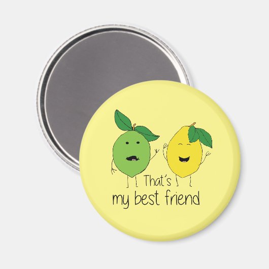Lemon en Limoen Best Friends BFF Lemon Art Besties Magneet (Voorkant / Achterkant)