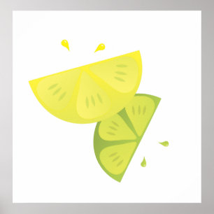 Lemon en Limoen Burst Poster