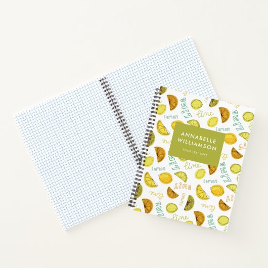 Lemon en Limoen Citrus Fruit Pattern Notitieboek (Binnen)