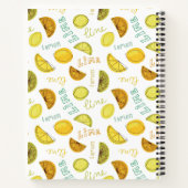 Lemon en Limoen Citrus Fruit Pattern Notitieboek (Achterkant)