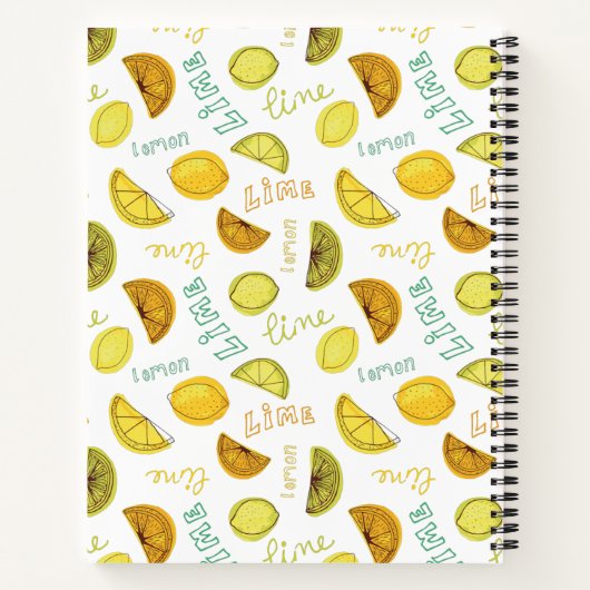 Lemon en Limoen Citrus Fruit Pattern Notitieboek (Achterkant)
