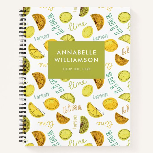 Lemon en Limoen Citrus Fruit Pattern Notitieboek (Voorkant)