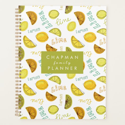 Lemon en Limoen Citrus Fruit Pattern Planner (Voorkant)