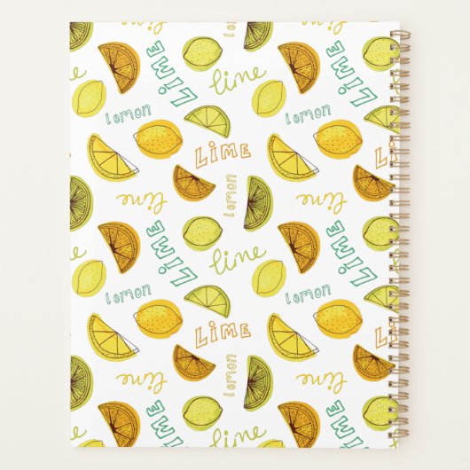 Lemon en Limoen Citrus Fruit Pattern Planner (Achterkant)