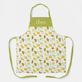 Lemon en Limoen Citrus Fruit Pattern Schort