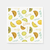Lemon en Limoen Citrus Fruit Pattern Servet (Voorkant)