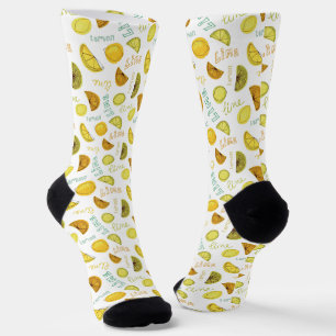 Lemon en Limoen Citrus Fruit Pattern Sokken