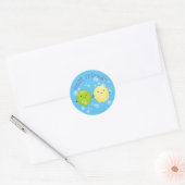 Lemon en limoen met belletjes cartoon illustratie ronde sticker (Envelop)