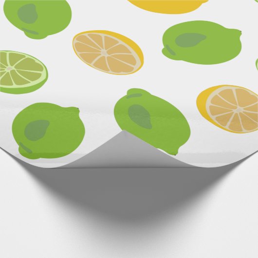 Lemon en Limoen Patroon Cadeaupapier (Hoek)