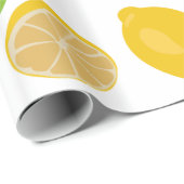 Lemon en Limoen Patroon Cadeaupapier (Rol Hoek)