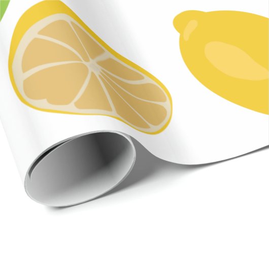 Lemon en Limoen Patroon Cadeaupapier (Rol Hoek)
