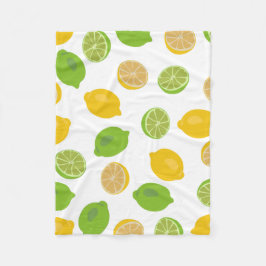 Lemon en Limoen Patroon Fleece Deken