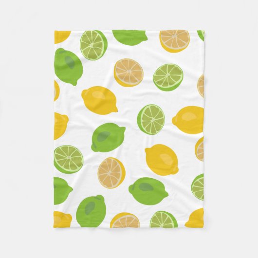 Lemon en Limoen Patroon Fleece Deken (Voorkant)