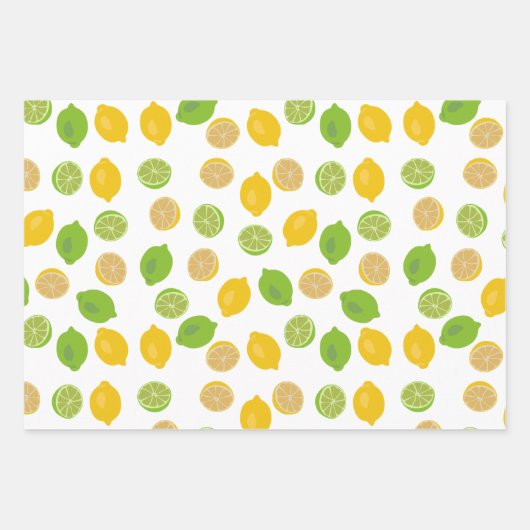 Lemon en Limoen Patroon Inpakpapier Vel (Voorkant 3)