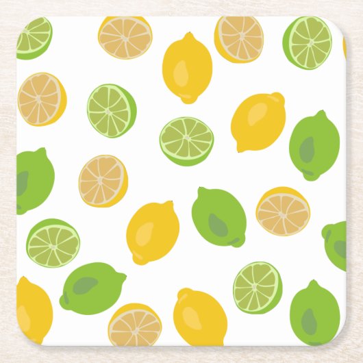 Lemon en Limoen Patroon Kartonnen Onderzetters (Voorkant)