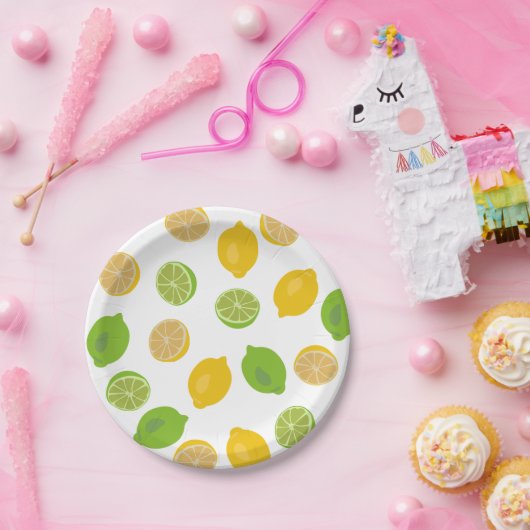 Lemon en Limoen Patroon Papieren Bordje (Feest)