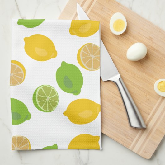 Lemon en Limoen Patroon Theedoek (Quarter Fold)