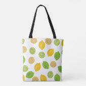 Lemon en Limoen Patroon Tote Bag (Achterkant)