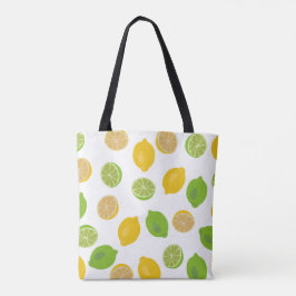 Lemon en Limoen Patroon Tote Bag
