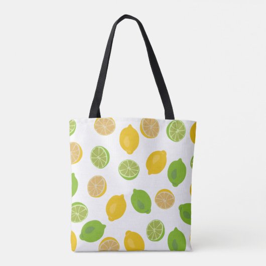 Lemon en Limoen Patroon Tote Bag (Achterkant)