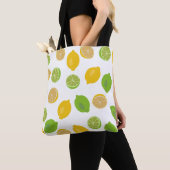 Lemon en Limoen Patroon Tote Bag (Dichtbij)