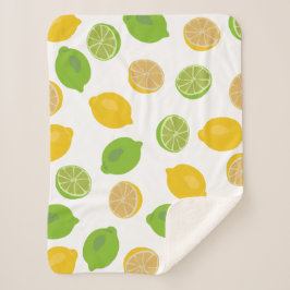 Lemon en Limoen Pattern Kinder Sherpa Deken