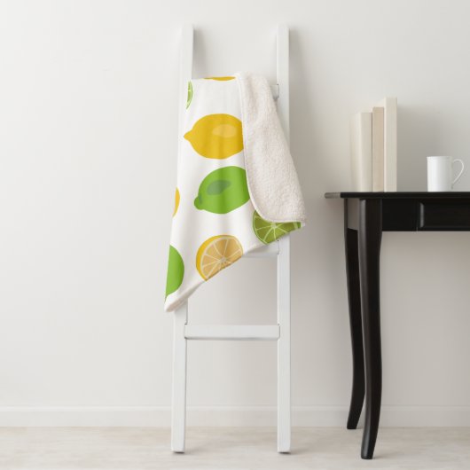 Lemon en Limoen Pattern Kinder Sherpa Deken (In situ)