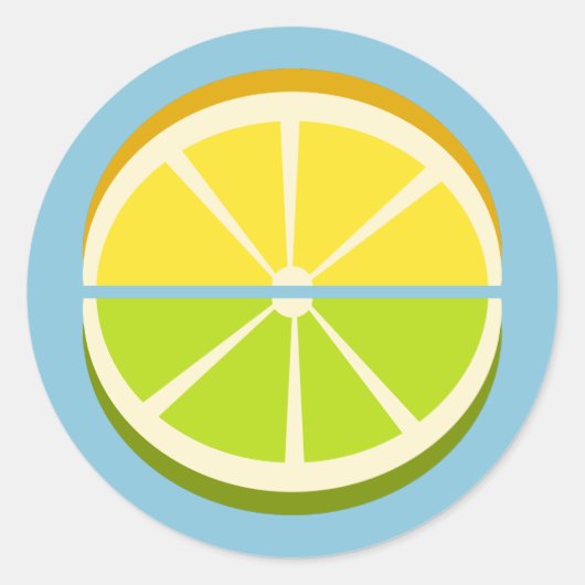 Lemon en Limoen Ronde Sticker (Voorkant)