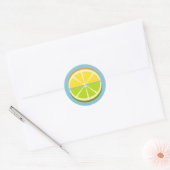 Lemon en Limoen Ronde Sticker (Envelop)