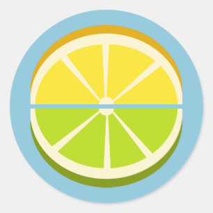 Lemon en Limoen Ronde Sticker
