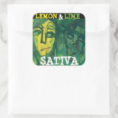 LEMON EN LIMOEN SATIVA VIERKANTE STICKER (Tas)