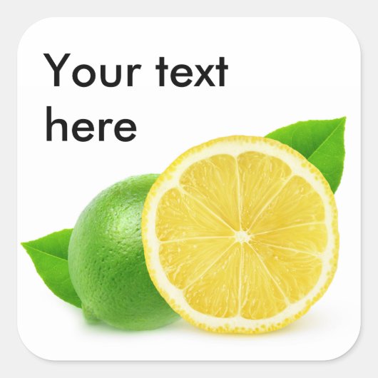 Lemon en limoen vierkante sticker (Voorkant)