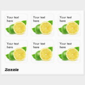 Lemon en limoen vierkante sticker (Vel)