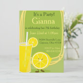 Lemon en limonade kaart (Staand voorkant)