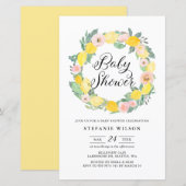 Lemon en Roze Roze Baby shower Uitnodigen (Voorkant / Achterkant)