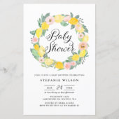 Lemon en Roze Roze Baby shower Uitnodigen (Voorkant)